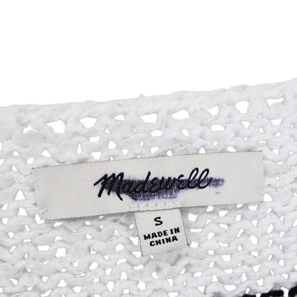 Madewell Boatneck Pullover Sweater Black Mini Stripe Size Small NWT - Picture 4 of 8